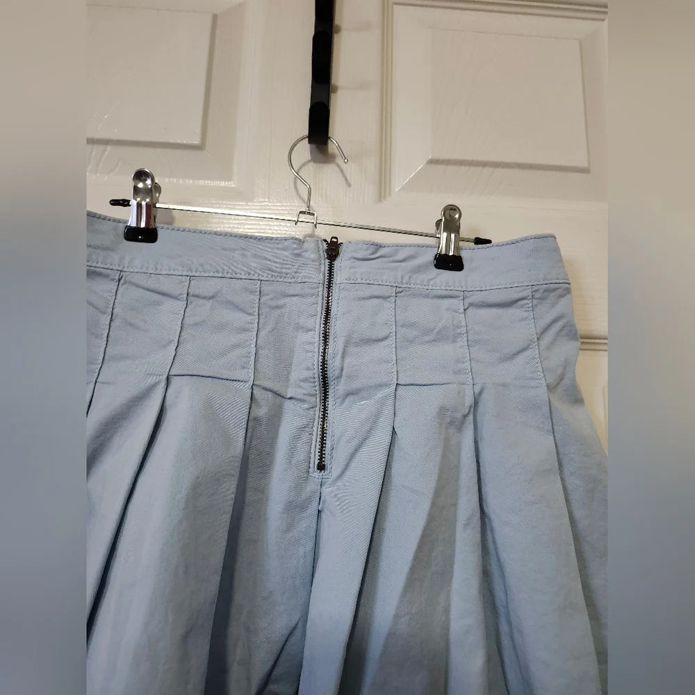American Eagle Light Blue Pleated Mini Skirt 4 Reg